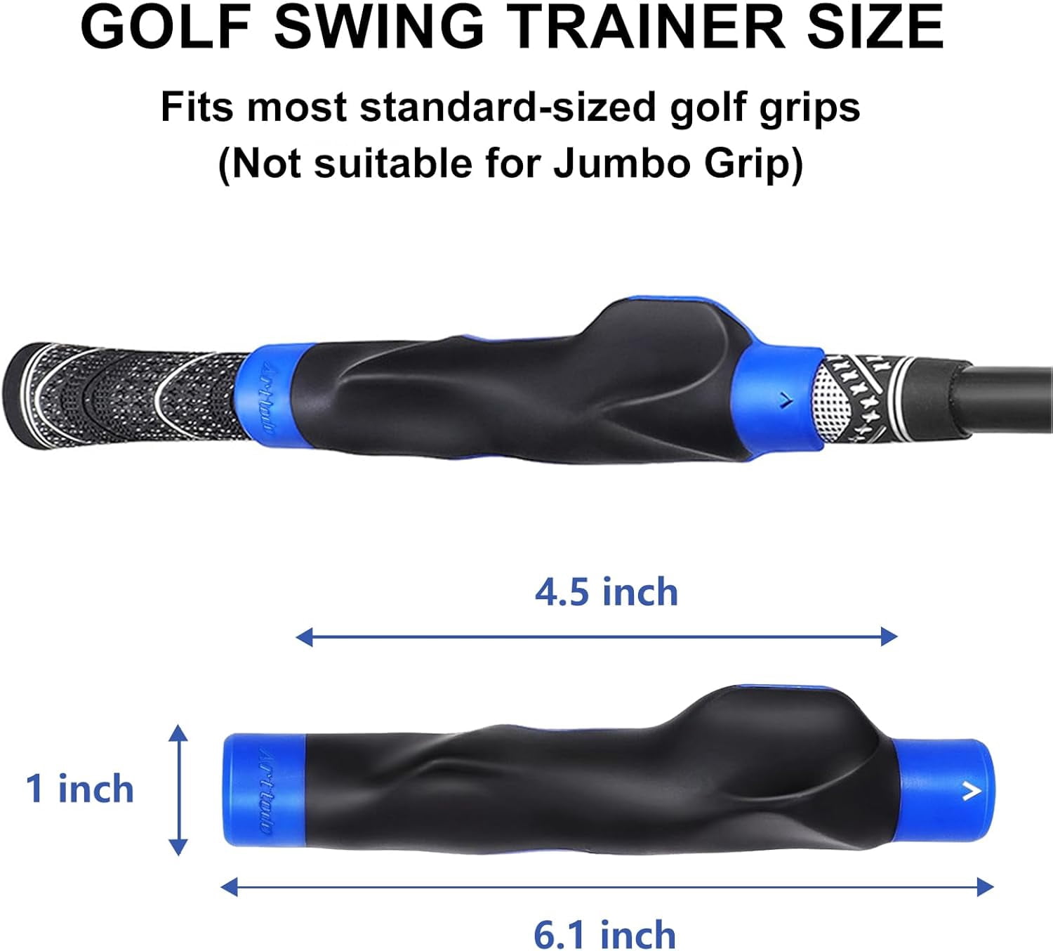 Golf Grip Trainer for Right Hand, Correct Grip Posture, Improve Swing Accuracy, Practical Golf Training Gear（Black，2Pcs）