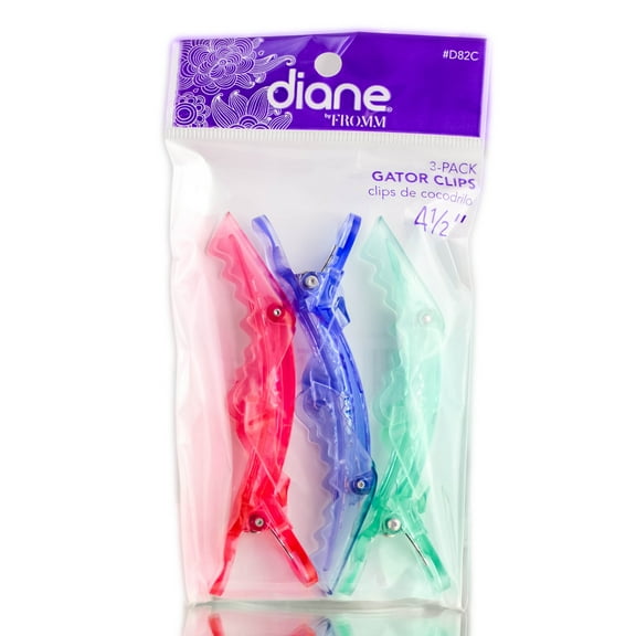 3 pack , Diane Gator Clips 4.5" inch , Hair Scalp - Pack of 3 w/ SLEEKSHOP Teasing Comb