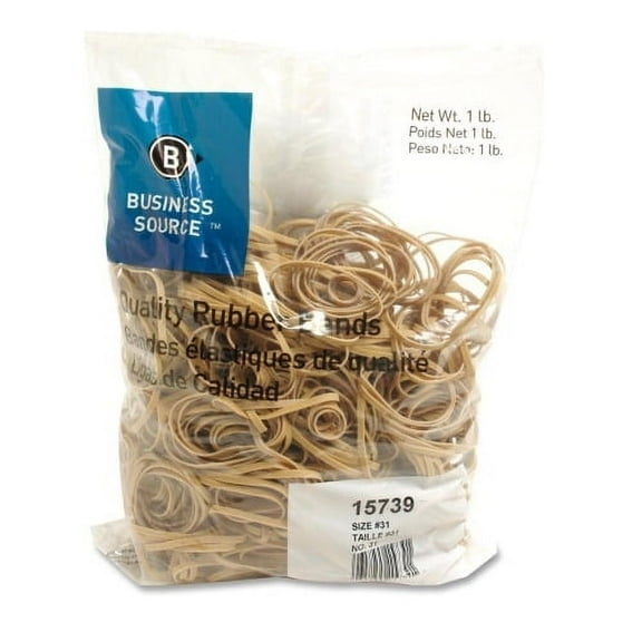 Business Source Quality Rubber Bands Size: #31 - 2.5" Length x 0.1" Width - Sustainable - 850 / Pack - Rubber - Crepe
