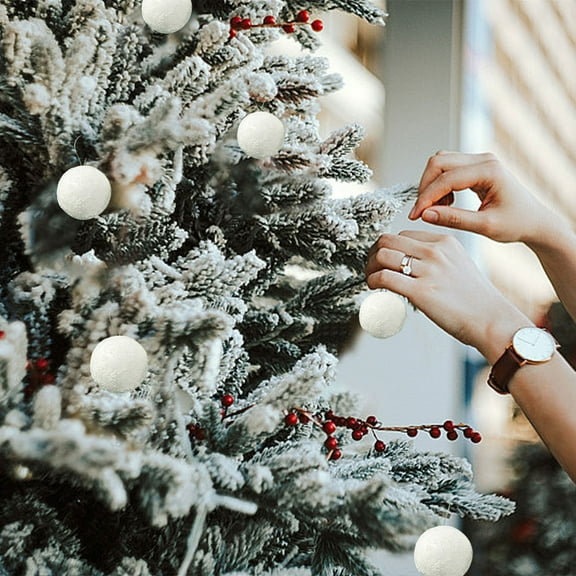 JWshufel Christmas Decorations Shatterproof Balls Baubles Hanging Ornament for Tree Party Wedding Commercial Use Plastic Christmas Bulbs Ornaments Classic Christmas Ornaments 1.6in White