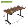 thumbnail image 6 of Electric Standing Desk 63x30 Inch, Dual Motor Height Adjustable Desk, Curve Splice Board, 4 Memory Presets, Cable Basket, Home Office Workstation, Rustic Brown, 6 of 11