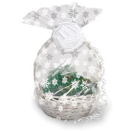 bags clear gift cellophane christmas basket pack snowflake