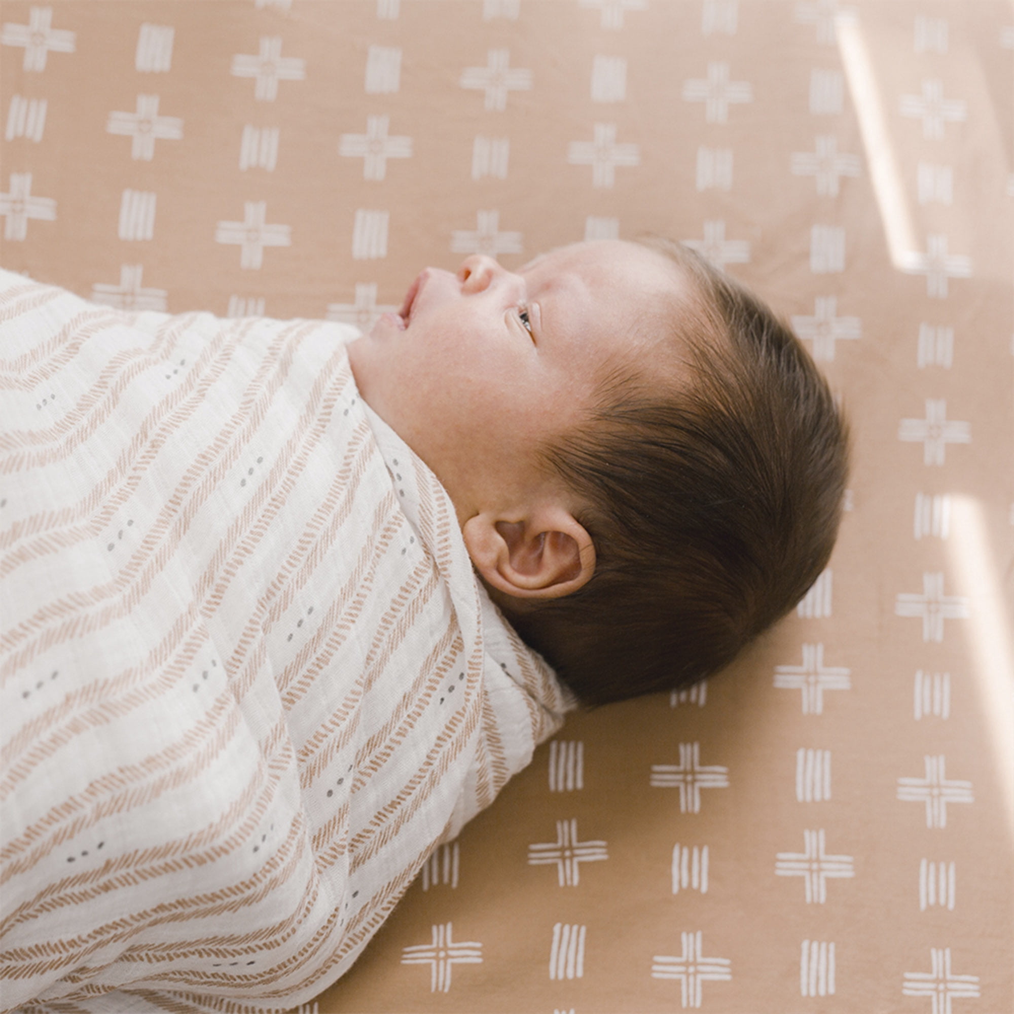 Crane Baby Kendi Copper Dash Crib/Toddler Bed Fitted Sheets, Gender Neutral Crib Sheets