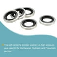 thumbnail image 5 of Uxcell G1/8 15.9x8.5x2.9mm Carbon Steel NBR Bonded Sealing Washer Gasket 50 Count, 5 of 5