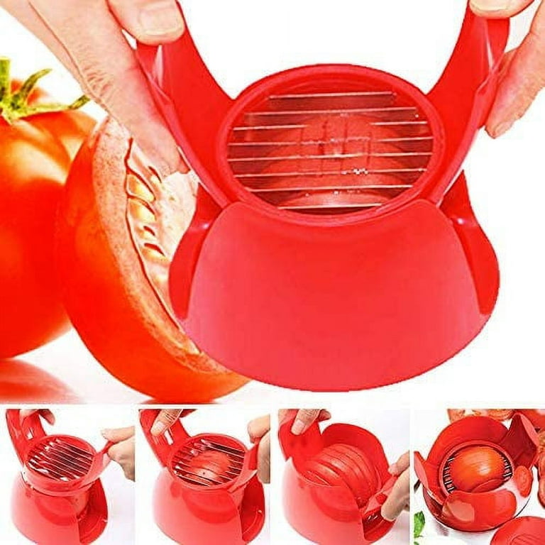 Fruit and Vegetable Cutter, 1 Slicer Tomato Potato Onion Fruit Vegetable Slicer  Tomato Slicer Stand Kitchen Slicer Tool Gadgets 