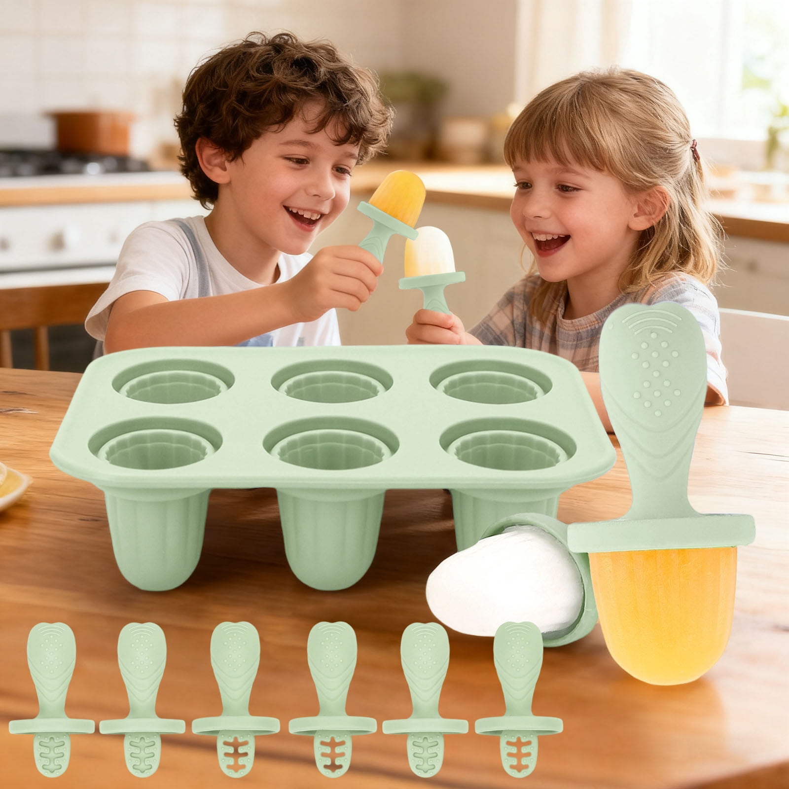 Leatfisat Silicone Molds With Sticks, Mini Molds For Breastmilk Molds For Teething Relief, Frozen Treats Maker Maker Ice Pop Mold For Toddlers Kids