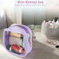 thumbnail image 4 of Clear Mini Makeup Bag Small Makeup Bag Transparent Cosmetic Zipper Pouch for Purse Purple, 4 of 7