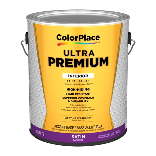 Color Place Ultra Premium Interior Paint & Primer Satin Accent Base 1