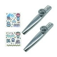 thumbnail image 1 of 2Pcs Metal Kazoos Musical Instruments Flutes Diaphragm Mouth Kazoos Musical Instruments Good Companion for Guitar 2 pcs Silver, 1 of 5