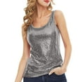 thumbnail image 3 of QHFBli Women's Sleeveless Glitter Sequin Tank Tops Shimmer Vest Tops Glitter Camisole for Women Girl, 3 of 6