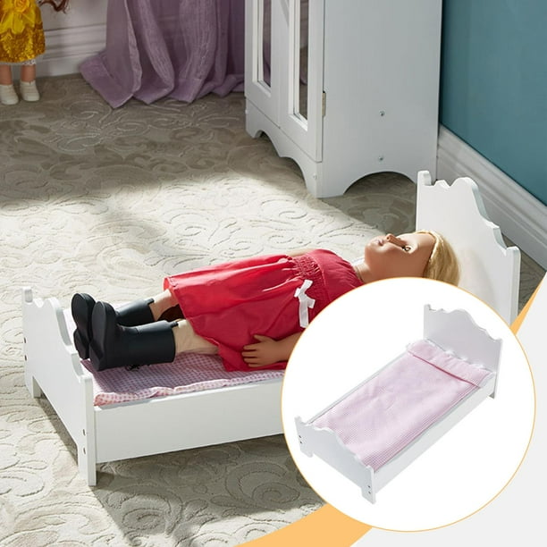 Cuna de juego de simulación para niños, cama de princesa para muñecas, longitud de 52,5 cm, ecológica, fácil de instalar para un juego imaginativo con