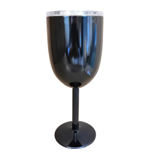 Vaso de cóctel aislado de 10 oz, de doble pared, con tapa alta para cócteles, vino, bebidas frías, copa de vino de acero inoxidable