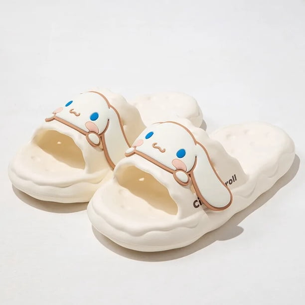 Sanrio Melody Cinnamoroll Kuromi Keroppi sandalias y zapatillas para niñas encantadoras, zapatillas gruesas de Eva para el hogar, regalo para niñas, Verano
