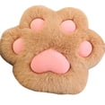 thumbnail image 1 of Almohada suave en forma de patita de gato - Cojín decorativo para sofá, oficina o auto (45 cm, color beige) - Regalo perfecto para amantes de los gatos, 1 of 6