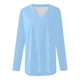 thumbnail image 4 of MHFRRA Camiseta de Manga Larga con Cuello En V y Color Liso para Mujer Azul Cielo, 4 of 4