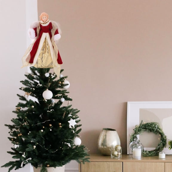 GETAJGHSD Multicolor Angel Christmas Tree Topper Figurine Elegant Holiday Decoration Sculpture for Festive Home Decor