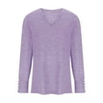 thumbnail image 6 of Patlollav Blouses Women Long Sleeve Solid Color Comfortable Breathable V-Neck Shirt Tops, 6 of 6
