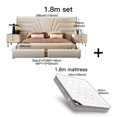 thumbnail image 1 of White Wood Bed 2 People Modern Design Mattress Bed King Size Luxury Bedroom Furniture Set Genuine Leather Headboard Nightstands My Lux Decor Round, 1 of 14