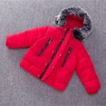 thumbnail image 4 of Generic Clearance Clothing Christmas Clothes Kids Toddler Baby Girls Boys Winter Coats Thicken Collar Hoodie Down Jacket Windproof Snowsuit Clothes Outerwear1-2 YearsRed, 4 of 7