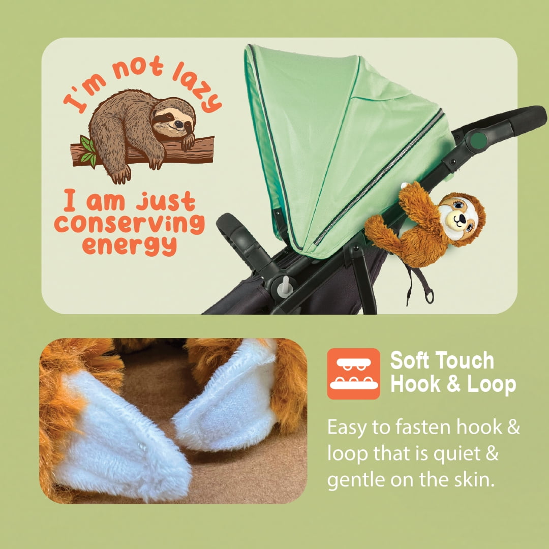 Baby Shusher Sloth Sound Machine Plush Toy with 2 Silicone Pacifiers, Portable Baby Soother with Sound, Batteries Included