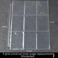 thumbnail image 1 of Jiugongge PP-libro de tarjetas transparente de hojas sueltas, página interior, tarjeta de juego, tarjeta de estrella, libro de colección de cuatro celdas, página de tarjeta A4 de 11 agujeros, 1 of 4