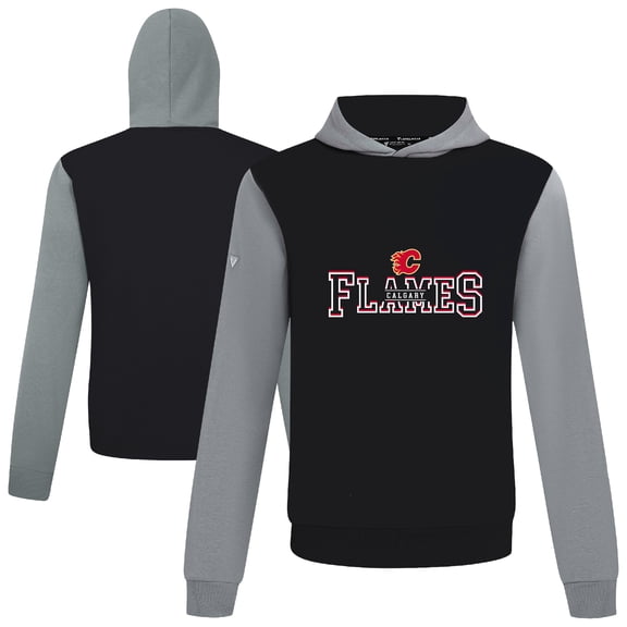 Men's Levelwear  Black/Gray Calgary Flames Ultimate Journey Pullover Hoodie