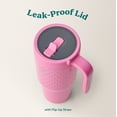 thumbnail image 4 of Reduce 34oz Chiller Go Travel Tumbler with Travel Handle, Lid & Flip Up Straw, Insulated Stainless Steel, Rosy Pink Dots, 4 of 4