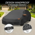thumbnail image 4 of Unique Bargains Car Cover 210D-PU Oxford Outdoor Full Car Cover All Weather Waterproof Windproof Sun Protection with Driver Door Zipper Black for Subaru Legacy Hatchback, 4 of 7