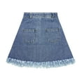 thumbnail image 2 of KIDSCOOL SPACE Baby Girls Denim Skirt, 2 Layer Raw Edge Fashion Summer Short Jeans Dress,Blue,12-18 Months, 2 of 6