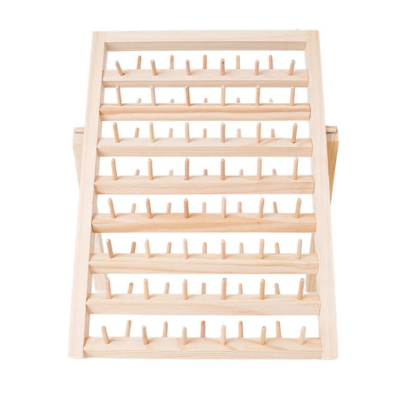 Taeuda Wall Mounted Wood Thread Storage Rack Holder for Sewing and Embroidery Spools
