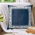 thumbnail image 3 of Pillow Covers 24x24 Set of 2, Navy Blue Spring Floral Throw Pillow Covers Decorative Couch Cushion Cover, Vintage Elegant Summer Botanical Microfiber Soft Pillowcases for Bedroom Living Room Sofa, 3 of 9