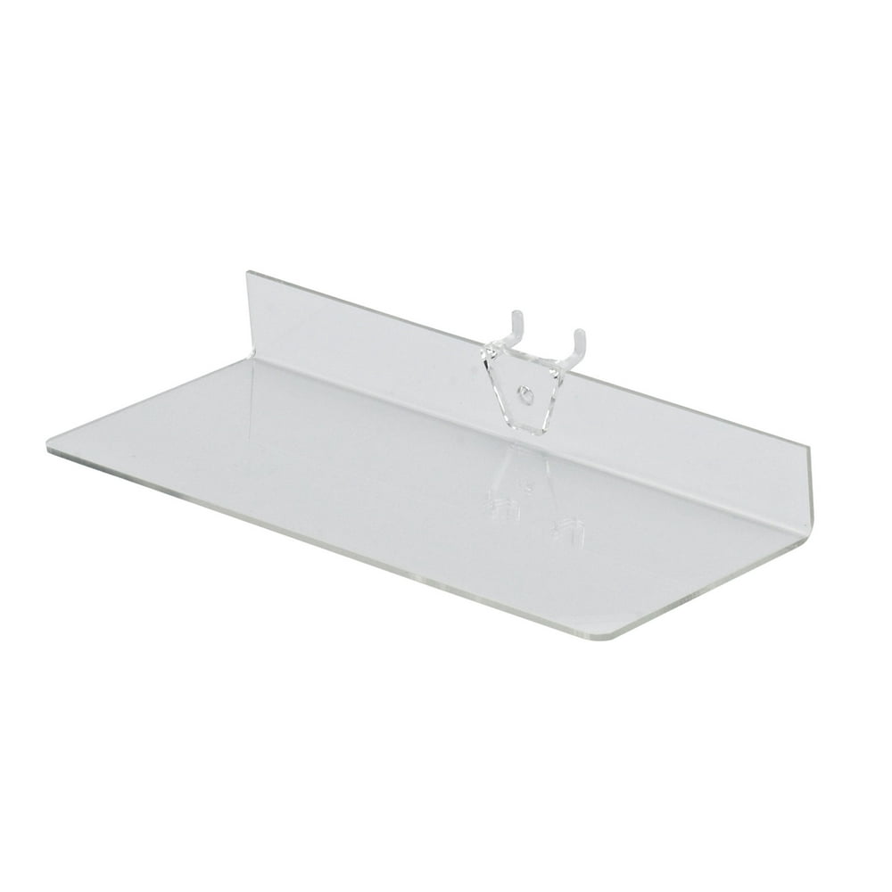 9 x 4 inch Clear Acrylic Shelf For Pegboard Set of 2