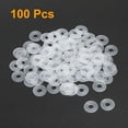 thumbnail image 2 of Uxcell 18mm O.D. 0.9mm Thick Nylon Flat Washers for M6 Screw Bolt, 100 Count, 2 of 6