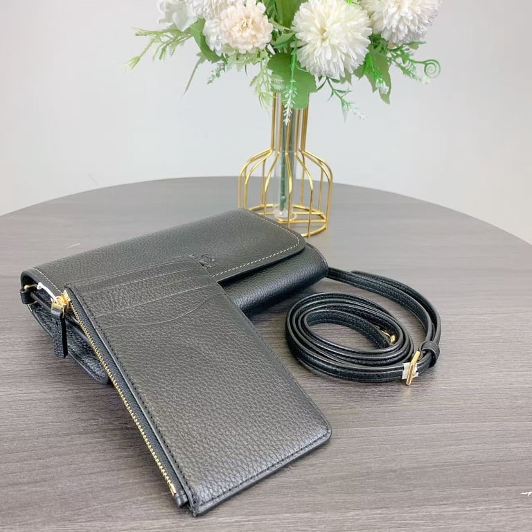 Tory Burch, Thea Flat Wallet Crossbody, Leather, Black - Walmart.com