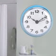 thumbnail image 4 of Mini reloj de pared redondo impermeable con ventosa, decoración para baño, cocina (azul), 4 of 5