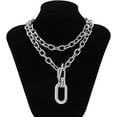 thumbnail image 4 of HLSOHJP Women Choker Necklace Gold Silver Chunky Thick Metal Necklace Chain Layered Punk Necklace, 4 of 6