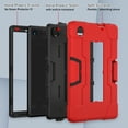 thumbnail image 6 of ELEHOLD Rugged Hybrid Case for TCL Tab 8 LE 2023 Tablet, Tri-Layers Hard PC Soft Silicone Hidden Kickstand Anti-Scratch Shockproof Heavy Duty Case for Kids Men Women,Red+Black, 6 of 7