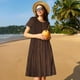 thumbnail image 4 of Balery Vintage Wood Vestidos sueltos de manga corta para mujer, vestidos de verano 2025, vestidos casuales de corte A con vuelo., 4 of 6