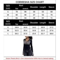 thumbnail image 6 of OwnShow Women's Fashion Contrast Stripe Shirt Collared Long Sleeve Button Slim Blouse, 6 of 6