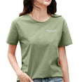 thumbnail image 1 of Gibobby Casual Playera de Manga Corta para Mujer Mujeres Casual Letras Impresión Diaria Camisas Cuello Redondo Manga Corta Camiseta Suelta Tee Tops Túnica Blusa(Verde,XL), 1 of 5