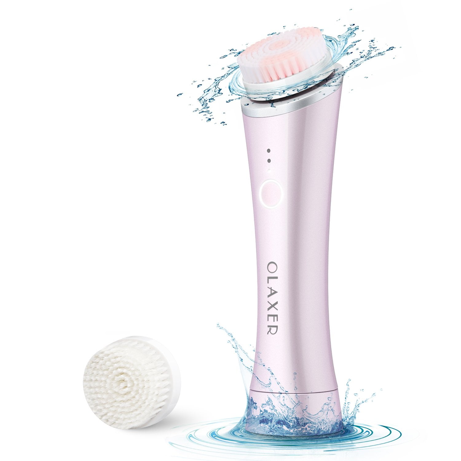 Facial Cleansing Brush, OLAXER IPX6 Waterproof Body Face Brush with 3 Speed Mode, Vibrating Sonic Skin Face Exfoliating Scrubber Included 2 Brush Heads