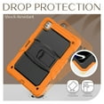 thumbnail image 4 of Case for iPad Pro 13 2024, Military Grade Protective Silicone PC Cover with Screen Protector & Adjustable Kickstand & Shoulder Strap & Pencil Holder & 3-layer Protection, Orange+Black, 4 of 8