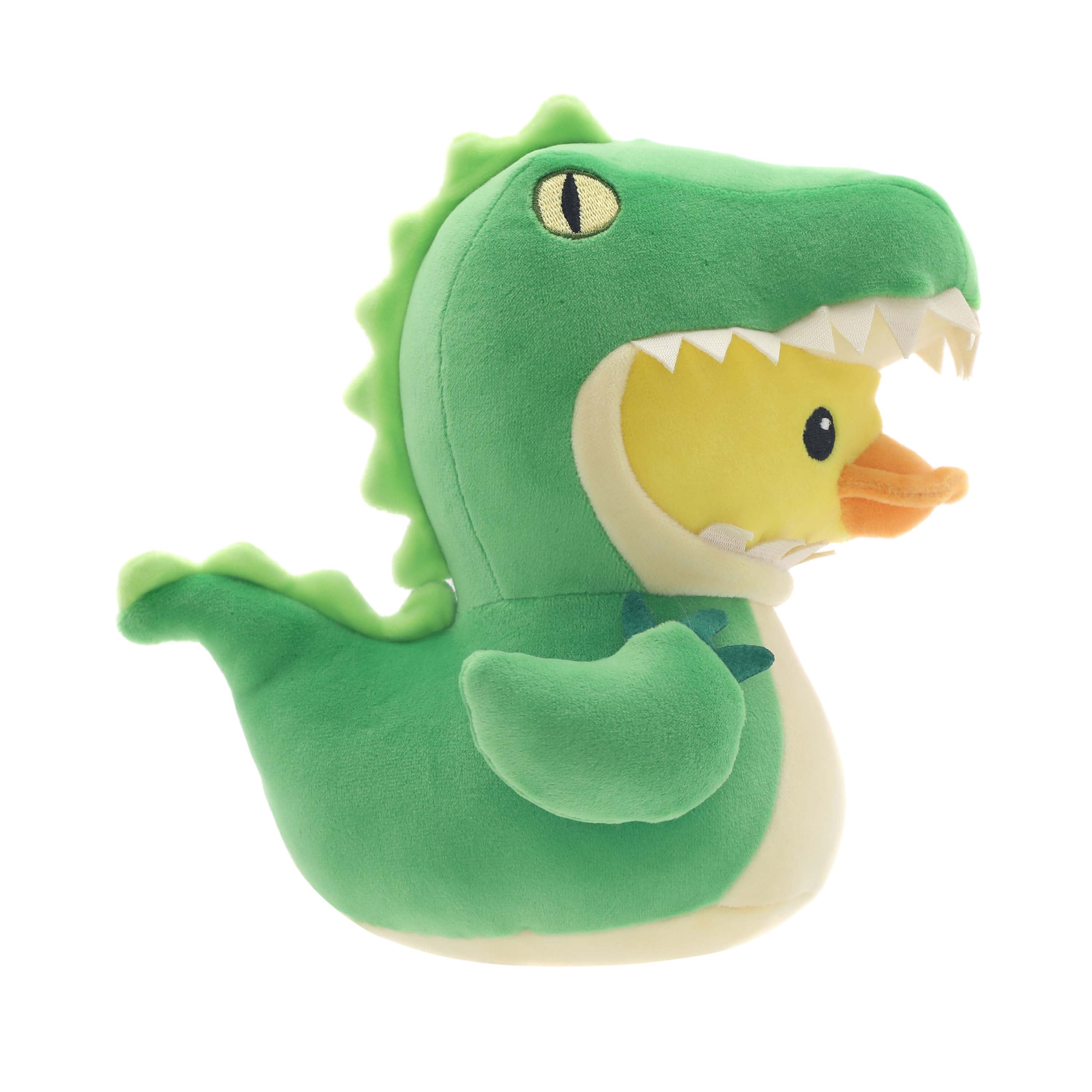 6.5" Quackerz™ Duck Plush in Dinosaur Onesie