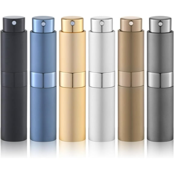 Travel Perfume Bottle Refillable - Cologne Spray Atomizer Mini - Small Travel Size Empty Sprayer for Refill Sample Container - Portable Fragrance Decant Dispenser for Women Men 8ml 6PCS Brown