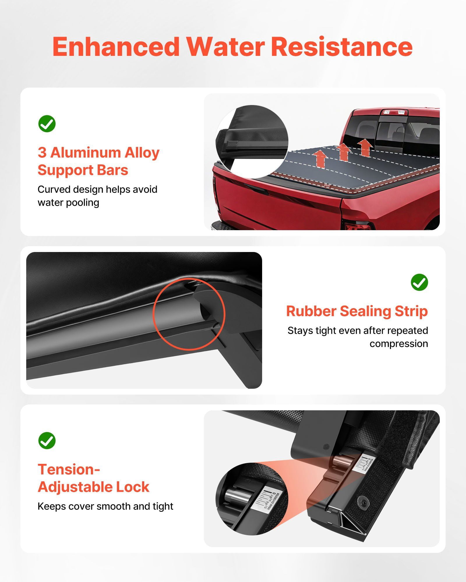 Soft Roll-Up Truck Bed Tonneau Cover 6.4 ft Compatible with 2019-2024 Dodge Ram 1500, Heavy-Duty Waterproof Triple-Layer PVC with Aluminum Crossbars, No-Drill Install, Latch-Lock System