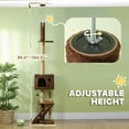 PawHut Floor to Ceiling Cat Tree, Adjustable Height 89"104", Brown