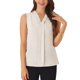thumbnail image 1 of INSPIRAR CHIC Blusas de Oficina sin Mangas con Pliegues en el Frente y Cuello en V para Mujeres L Beige, 1 of 6