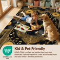 thumbnail image 4 of Design&I 8'x10' Washable Area Rug Cd Record Vintage Note Mosaic Retro Disc Center Soundwave Music Vinyl Refined for Living Room, Family Extra Large Skid-Resistant Low Profile, 4 of 7
