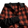 thumbnail image 5 of Thousandth Men Hooded Plaid Flannel Jacket Casual Long Sleeve Shirts Fashion Loose Fit Button Down Shacket with Pockets for Fall Daily Wear, 5 of 8