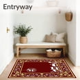 thumbnail image 3 of ODIKA 8'x10' Machine Washable Non-Slip Area Rug, Enchanted Snowy Village Seasonal Hearth Decorative Emblem High Traffic Rug, Red, 610320, 3 of 7